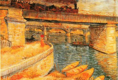 Vincent Van Gogh Bridges Across the Seine at Asnieres oil painting picture